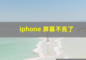 iphone 屏幕不亮了